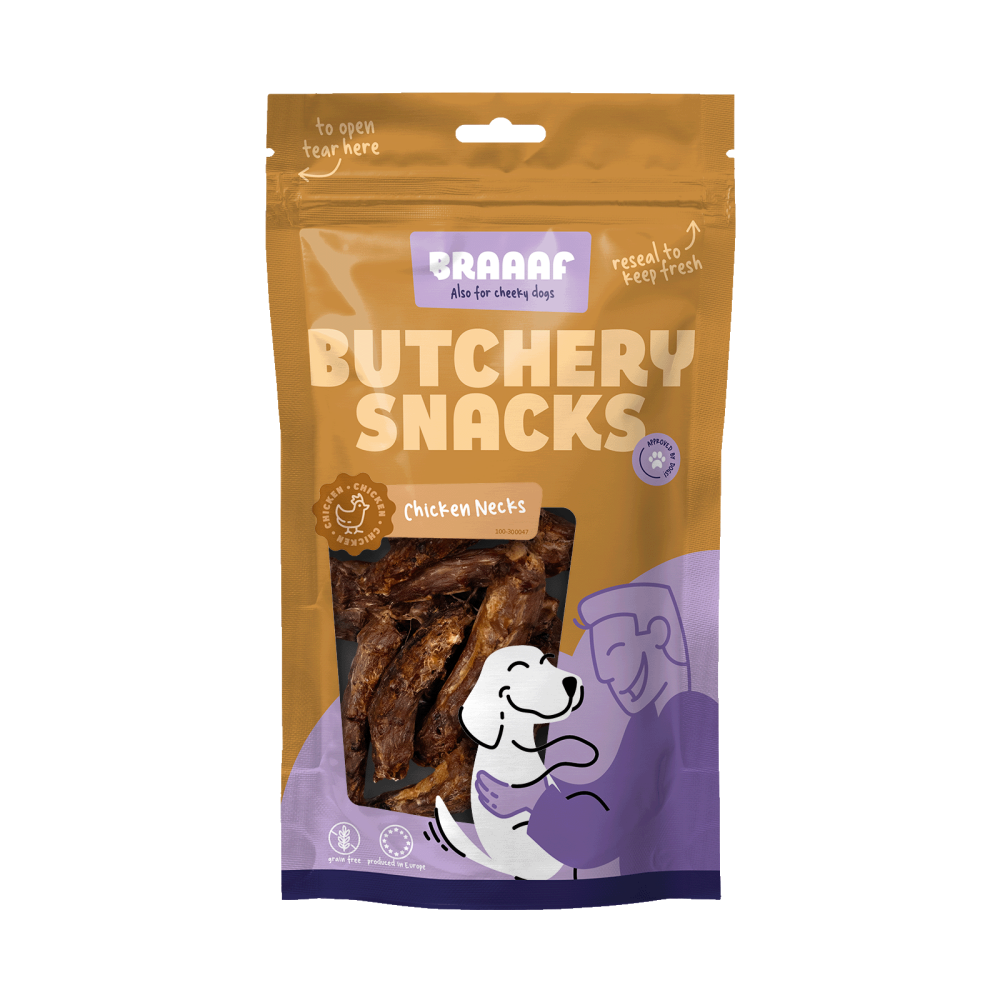 Braaaf Butchery Snacks Kippennekken 125 g