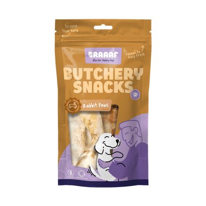 Braaaf Butchery Snacks Konijnenpootjes 100 g