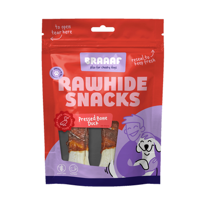 Braaaf Rawhide Pressed Bone Eend - 12,5 cm