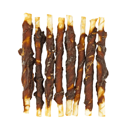Braaaf Rawhide Roll Sticks Eend - 8 st.