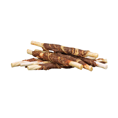 Braaaf Rawhide Roll Sticks Rund & Vis - 8 st.