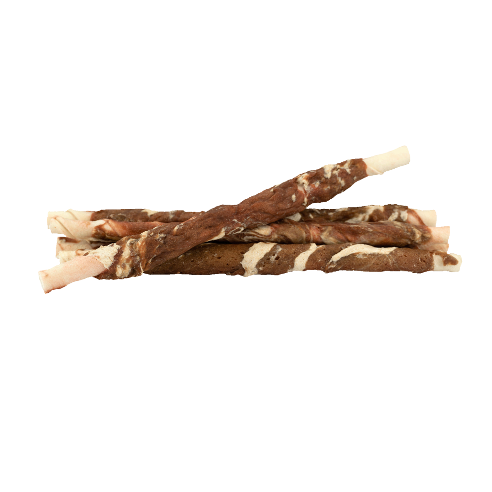Braaaf Rawhide Twister Rund & Vis (6 st.) - 21 cm