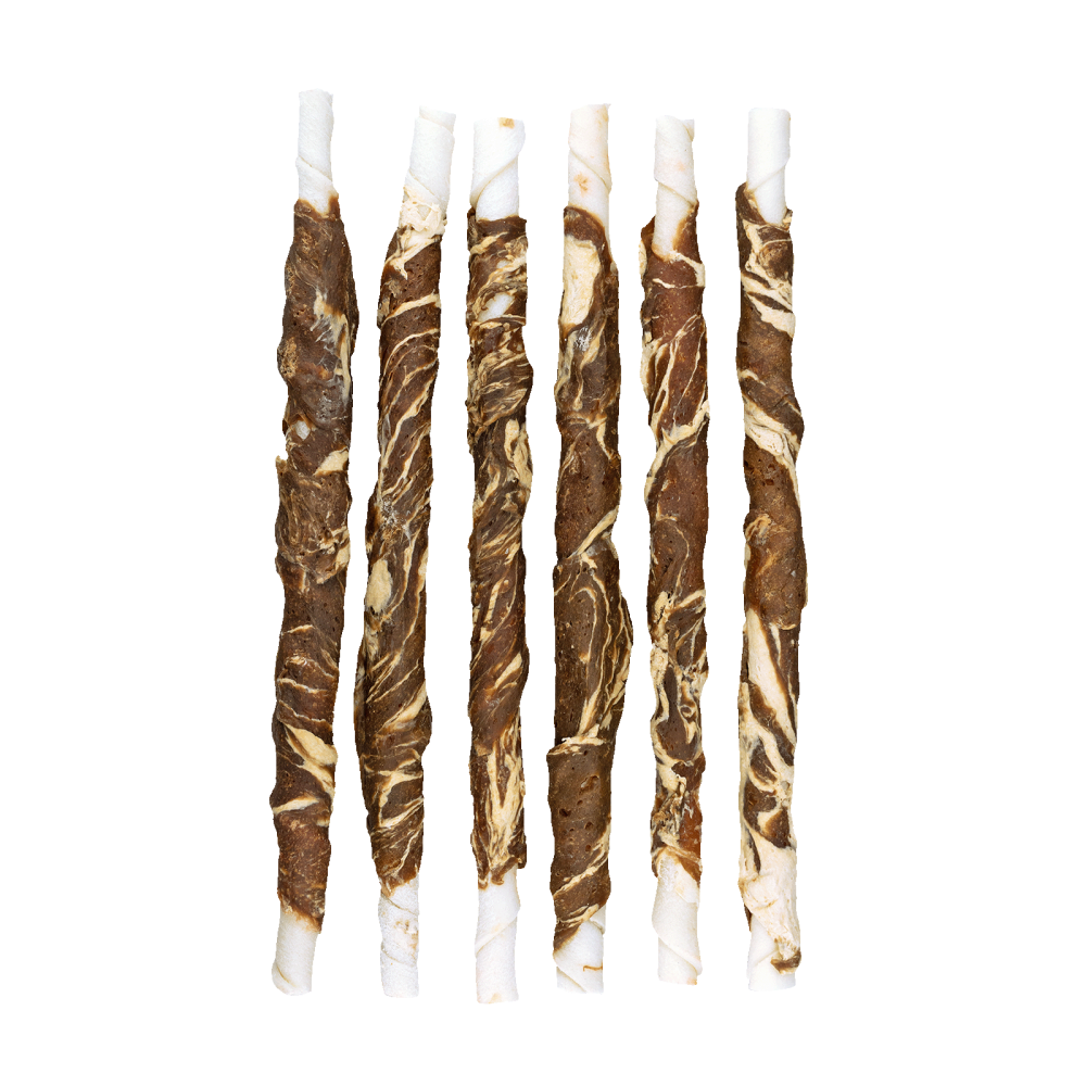 Braaaf Rawhide Twister Lam & Vis (6 st.) - 21 cm