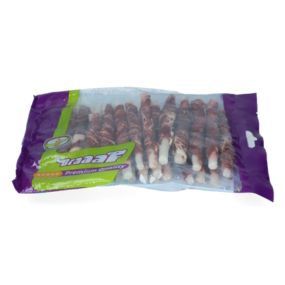 Braaaf Rawhide Roll Sticks Rund & Vis - 25 st.