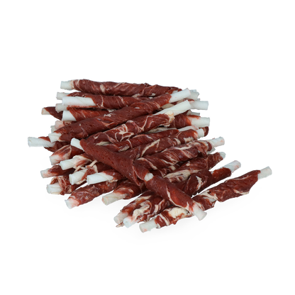 Braaaf Rawhide Roll Sticks Rund & Vis - 25 st.