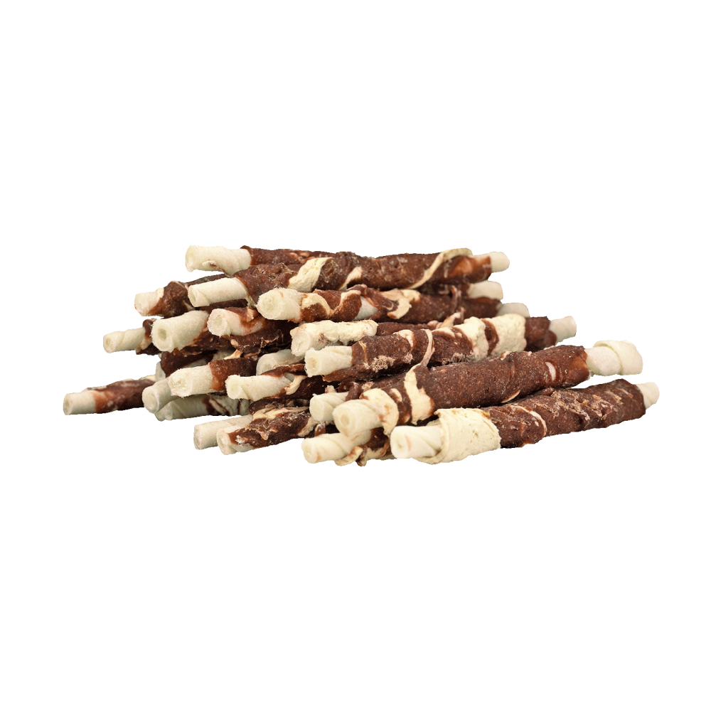 Braaaf Rawhide Roll Sticks Lam & Vis - 25 st.