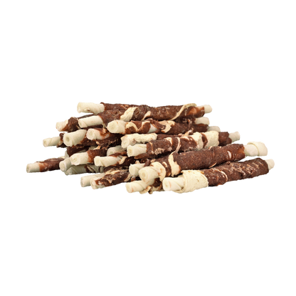 Braaaf Rawhide Roll Sticks Lam & Vis - 25 st.