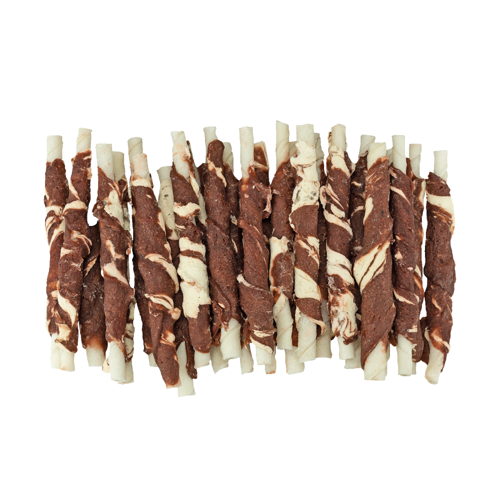 Braaaf Rawhide Roll Sticks Lam & Vis - 25 st.