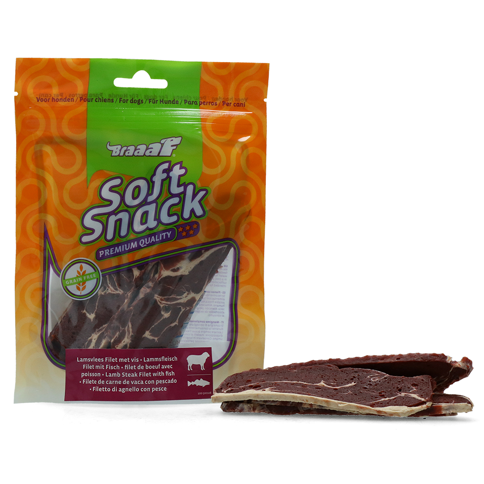 Braaaf Soft Snack Filet - Lam & Vis