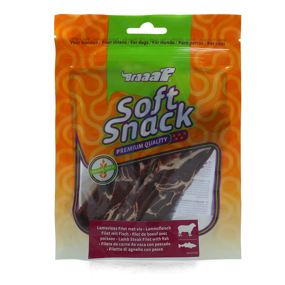 Braaaf Soft Snack Filet - Lam & Vis