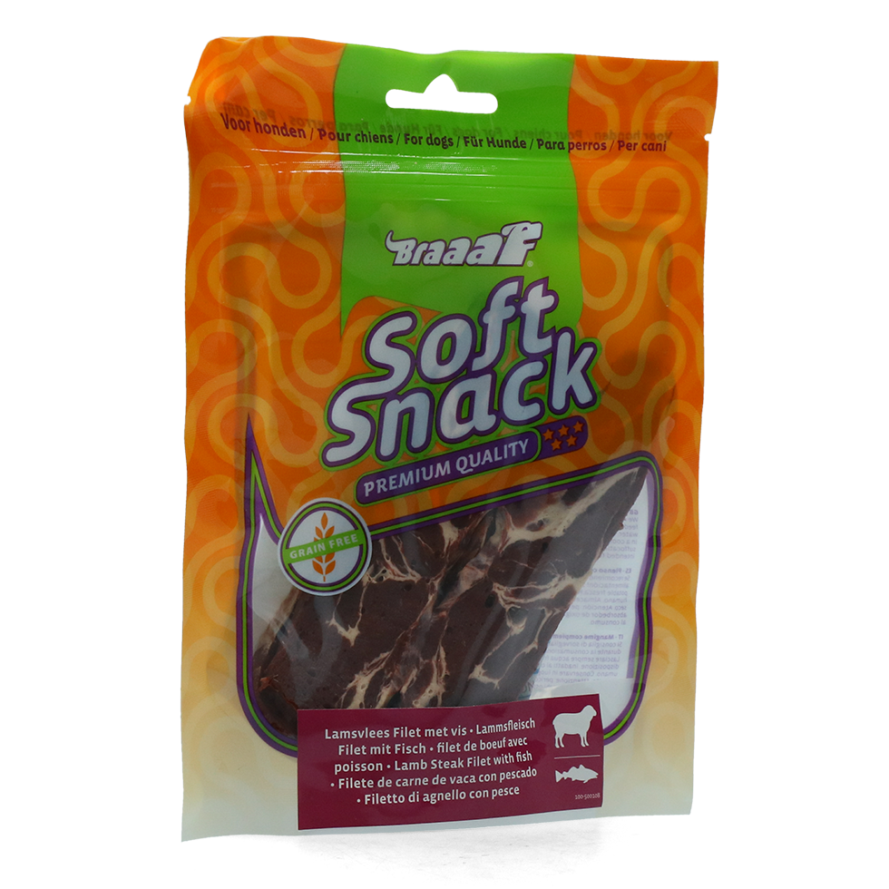 Braaaf Soft Snack Filet - Lam & Vis