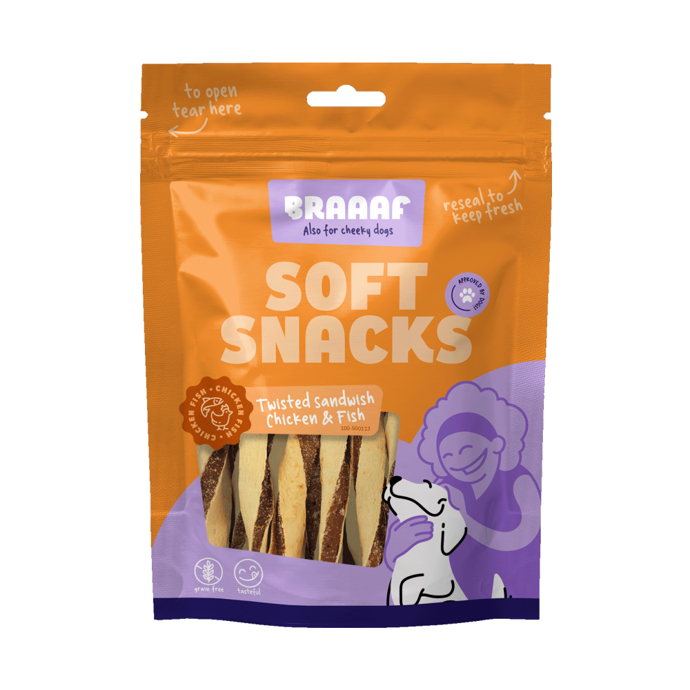 Braaaf Soft Snack Gedraaide Sandwich - Kip & Vis