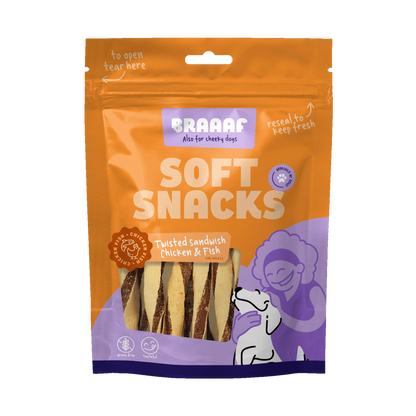 Braaaf Soft Snack Gedraaide Sandwich - Kip & Vis
