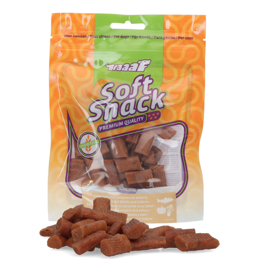 Braaaf Soft Snack met Zalm pompoen en selderij