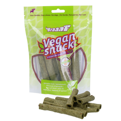 Braaaf Vegan Snack Spinazie Stick - 12 cm