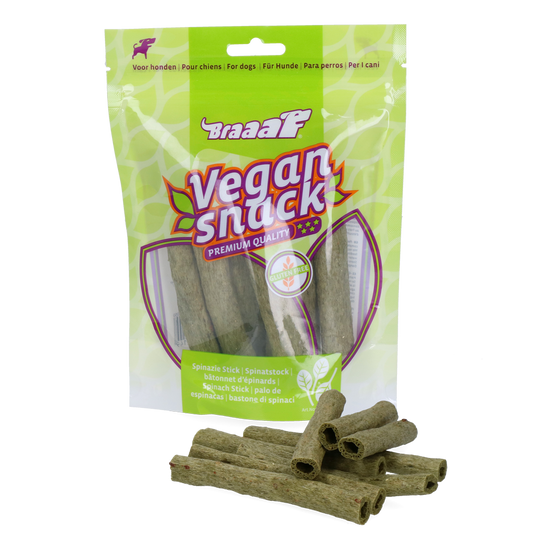 Braaaf Vegan Snack Spinazie Stick - 12 cm