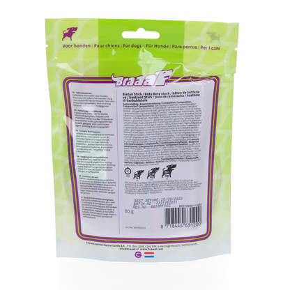 Braaaf Vegan Snack Rode Biet Stick - 12 cm