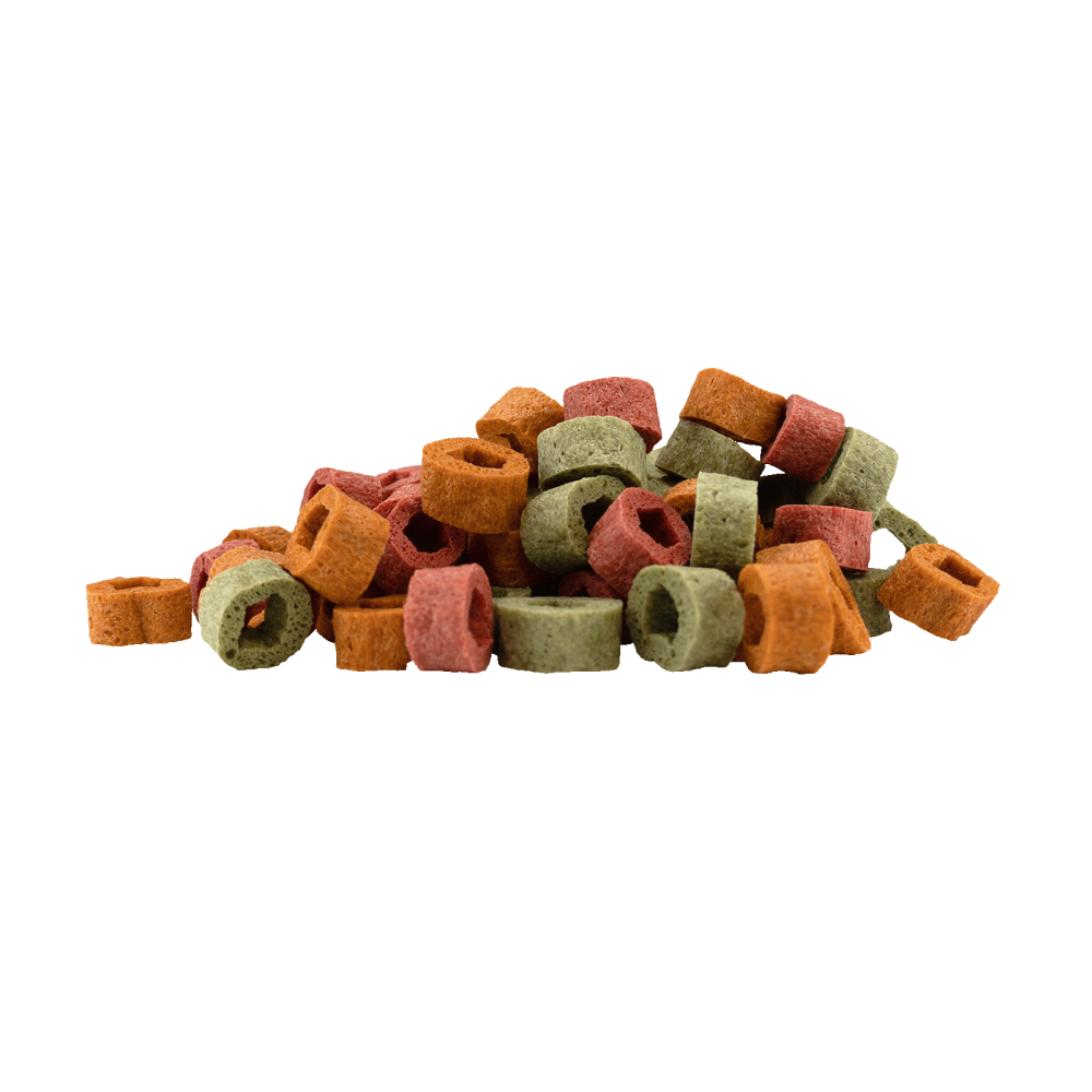Braaaf Vegan Snack Mixed Hoops Spinach Pumpkin Beetroot - 1 cm