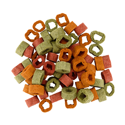 Braaaf Vegan Snack Mixed Hoops Spinach Pumpkin Beetroot - 1 cm