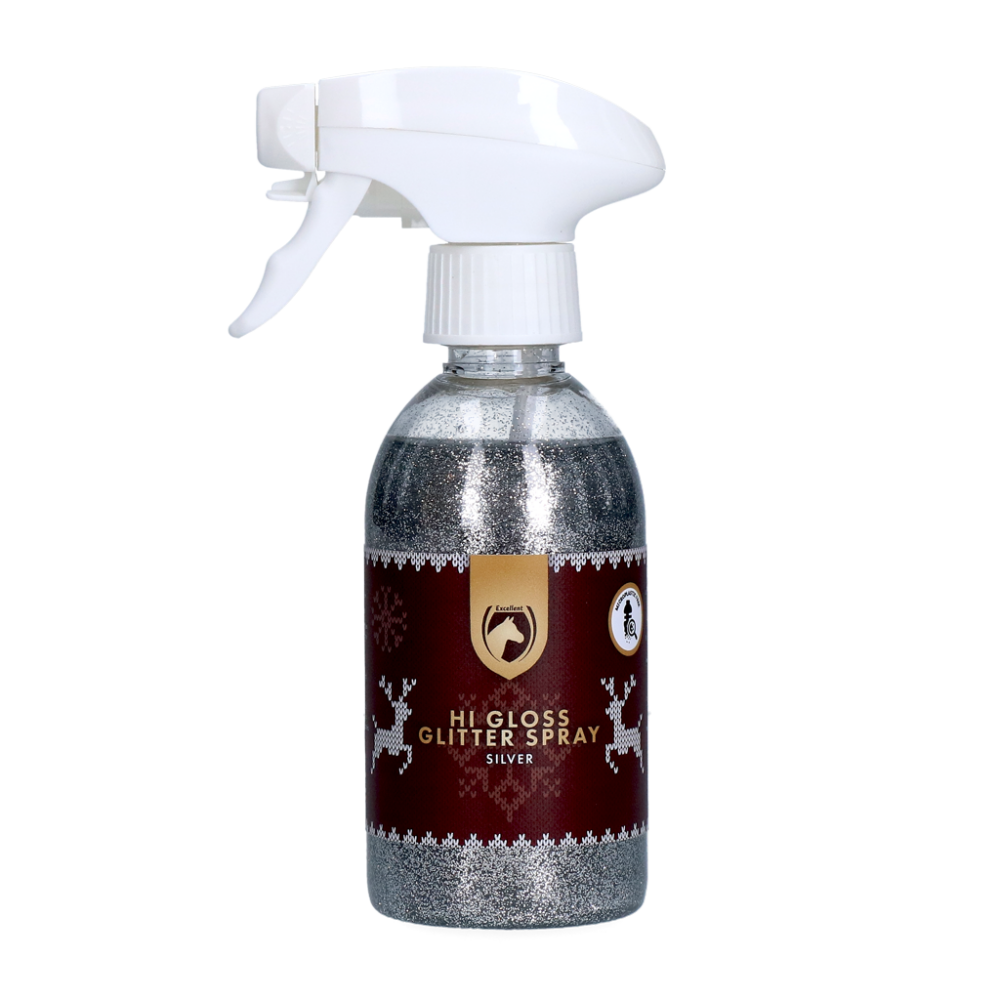 Excellent Horse Christmas Hi Gloss Glitter Spray Zilver 250 ml