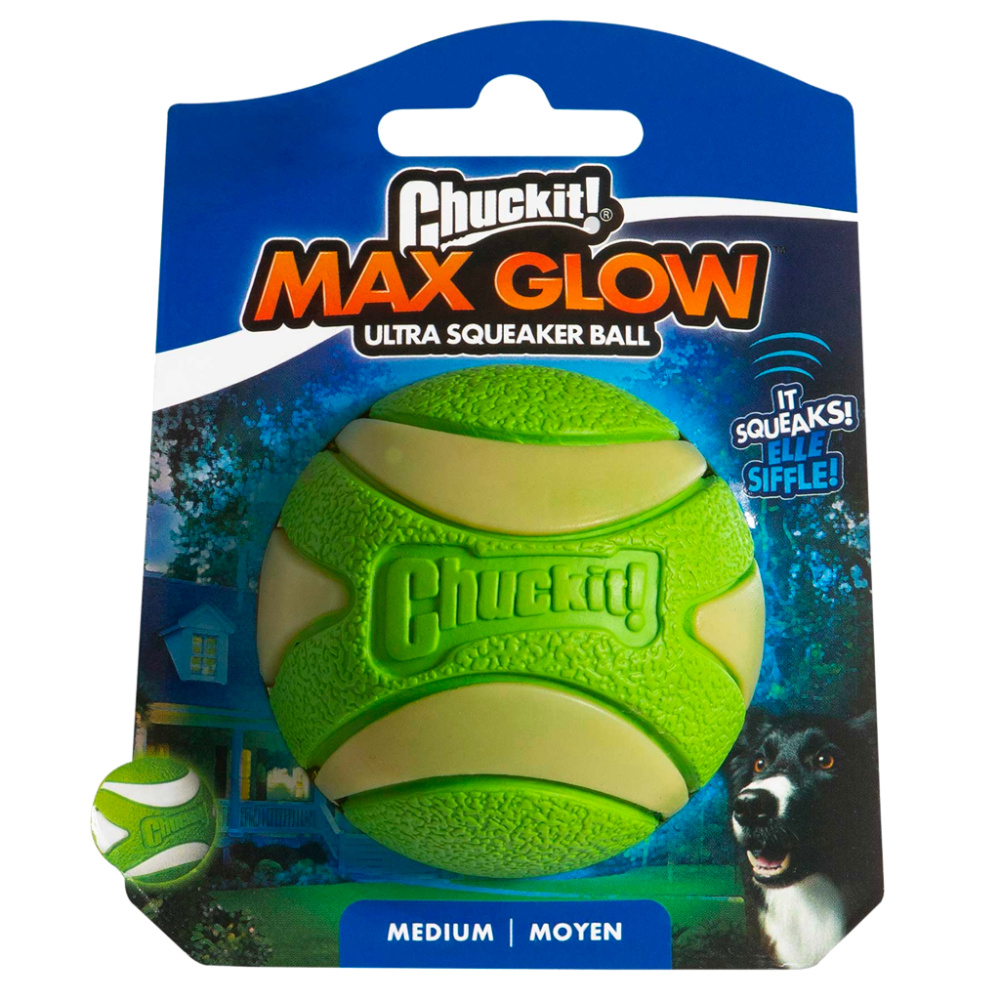 Chuckit! Max Glow Ultra Squeaker Ball M