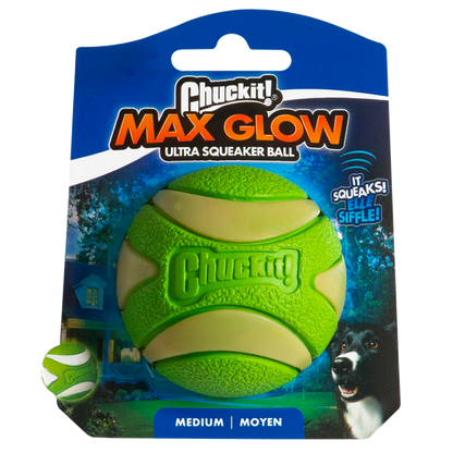 Chuckit! Max Glow Ultra Squeaker Ball M