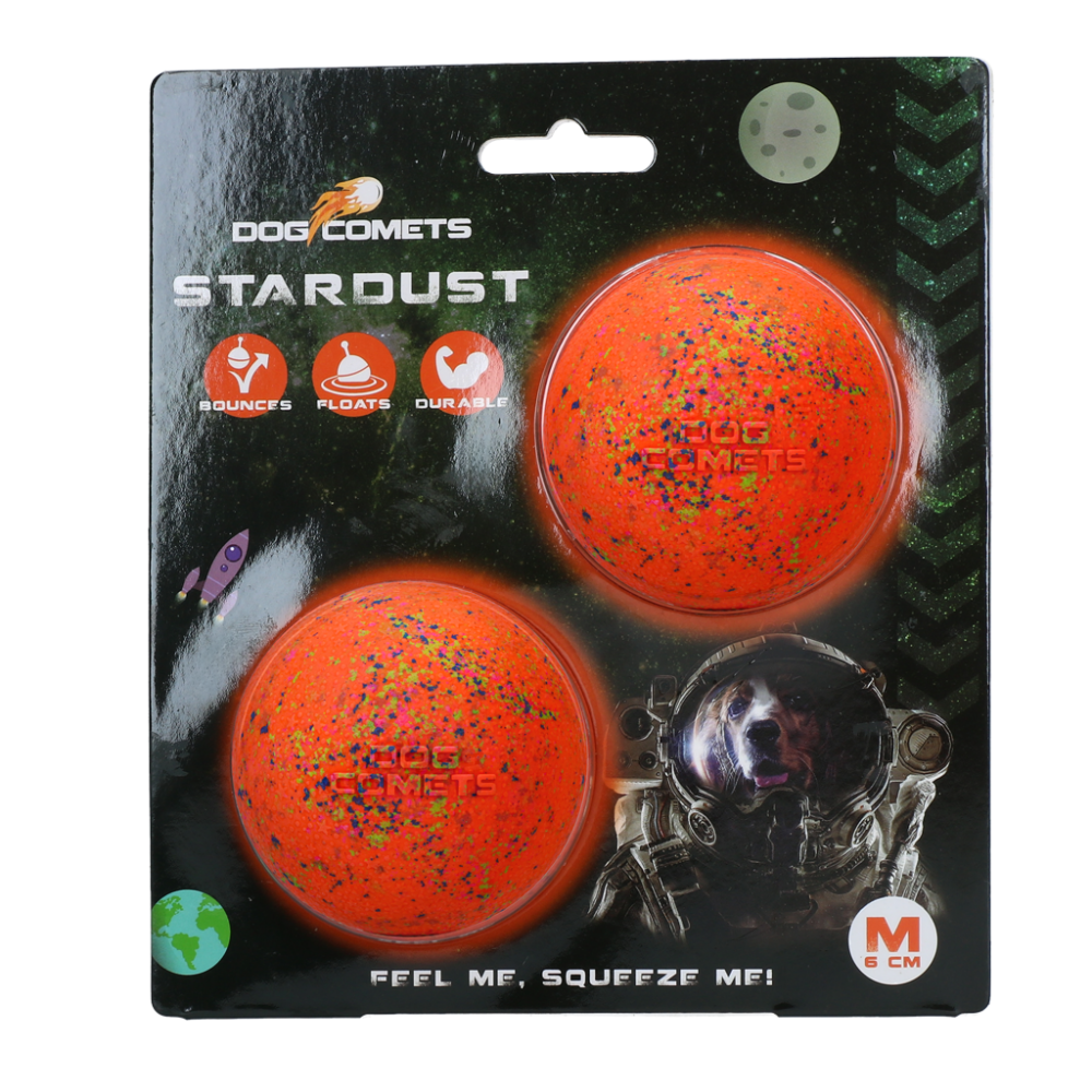 Dog Comets Stardust Oranje M (2-Pack)