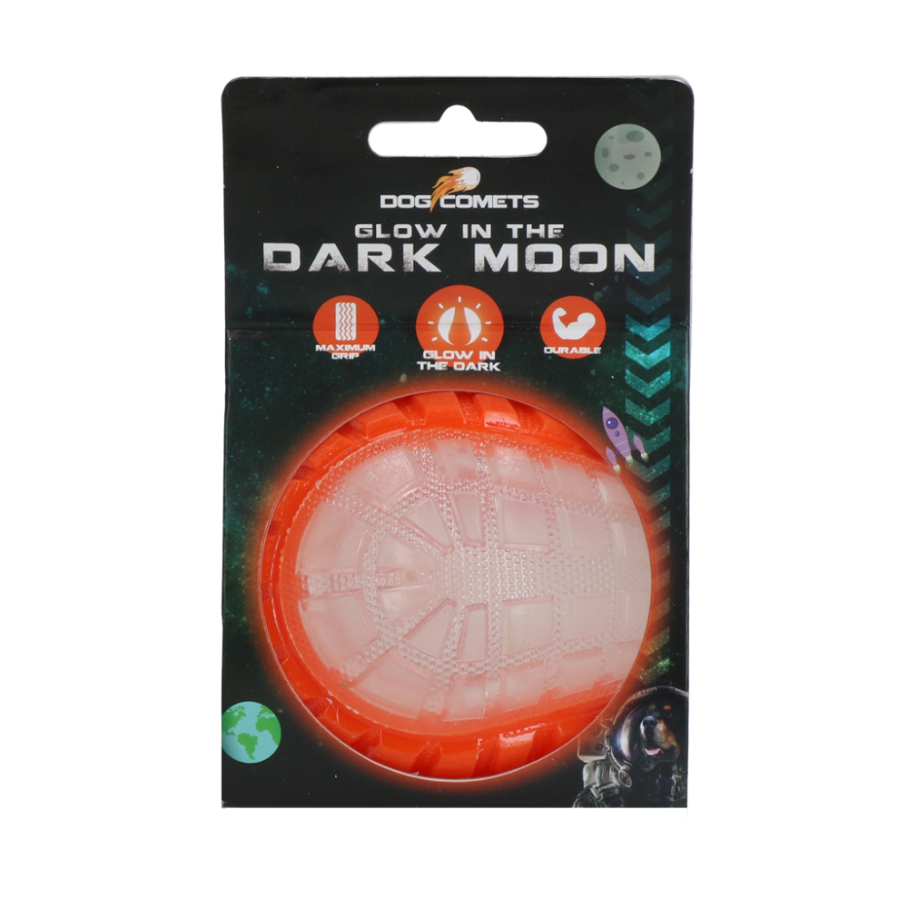 Dog Comets Glow In The Dark Moon Bal M Oranje