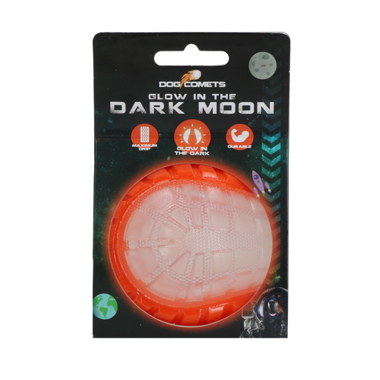 Dog Comets Glow In The Dark Moon Bal M Oranje