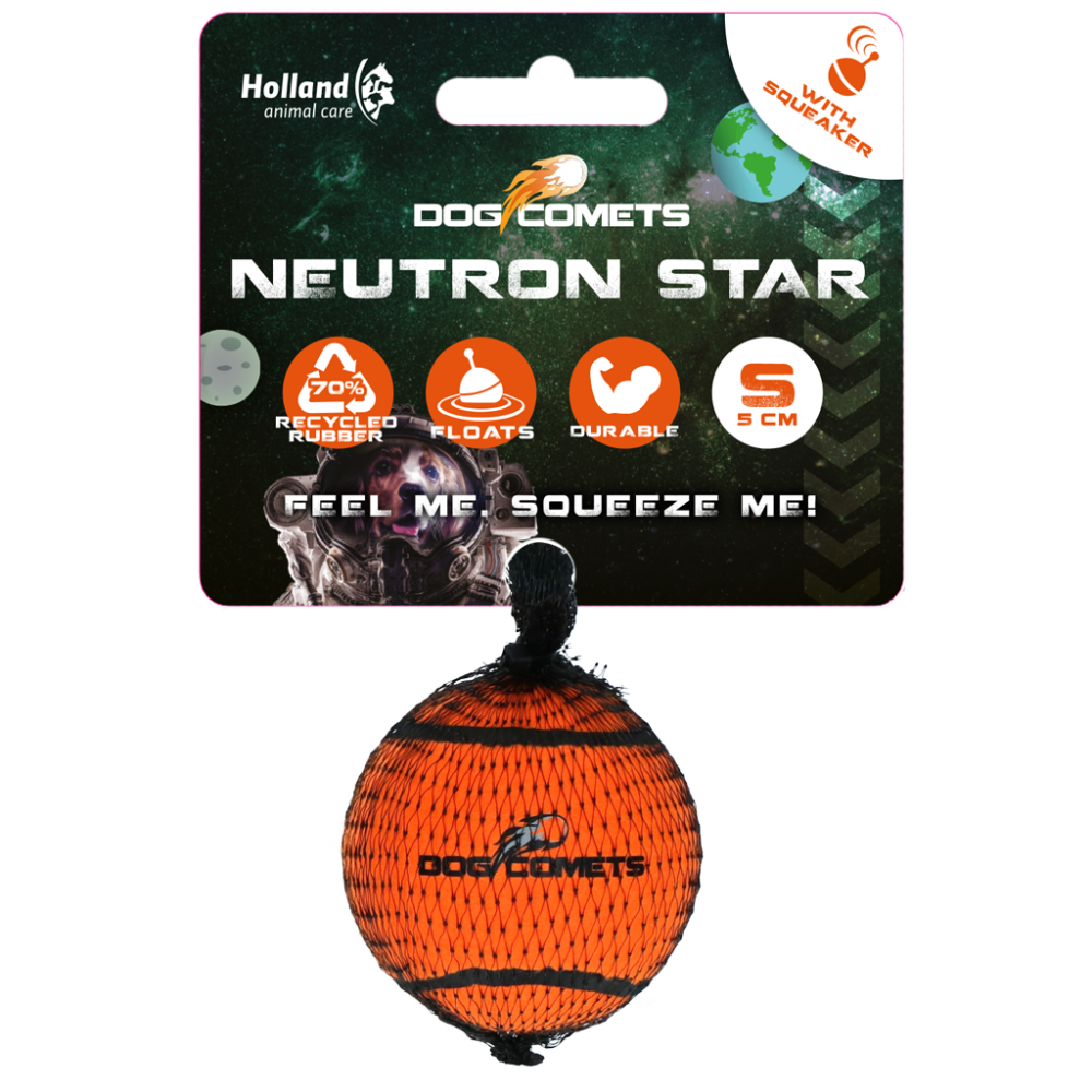 Dog comets Neutron Star Tennisbal met pieper S Oranje 1st