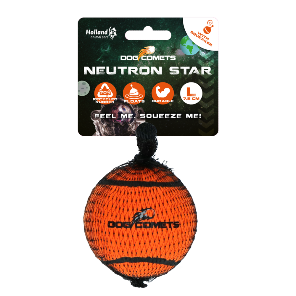 Dog comets Neutron Star Tennisbal met pieper L Oranje 1st