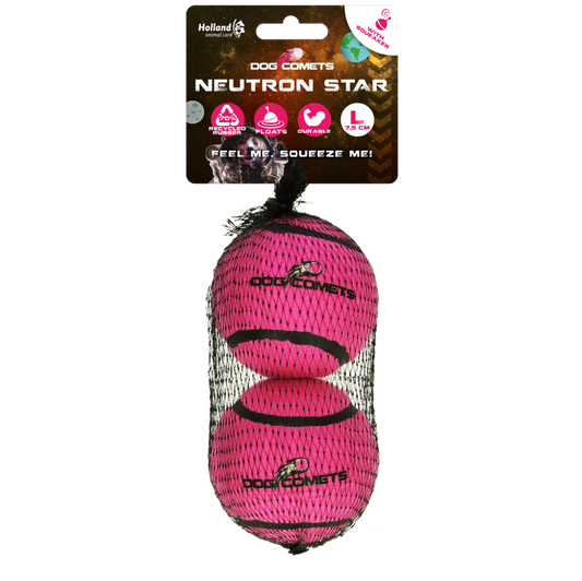 Dog Comets Tennisbal Met Pieper Neutron Star L Roze (2-pack)