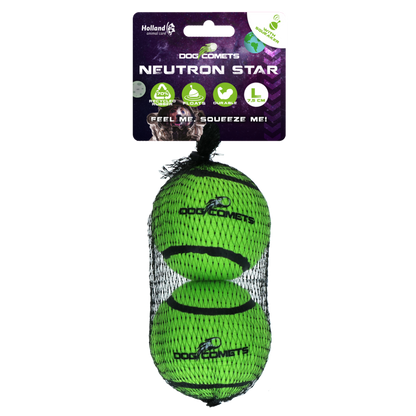 Dog Comets Tennisbal Met Pieper Neutron Star L Groen (2-pack)