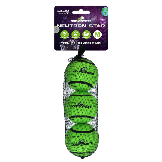 Dog Comets Tennisbal Met Pieper Neutron Star M Groen (3-pack)