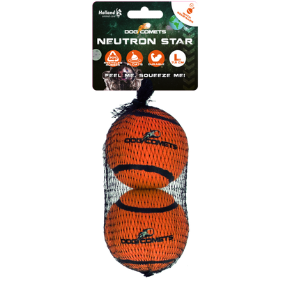 Dog Comets Tennisbal Met Pieper Neutron Star L Oranje (2-pack)