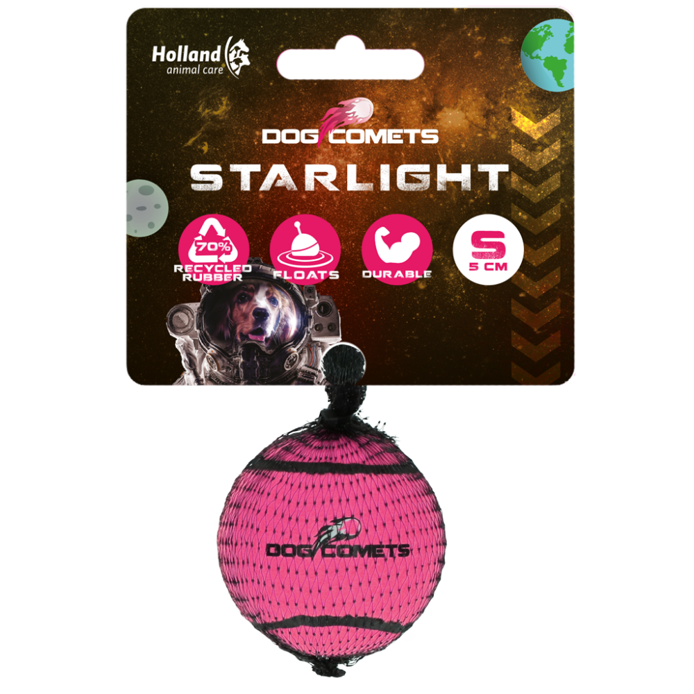 Dog comets Starlight Tennisbal  S Roze 1st