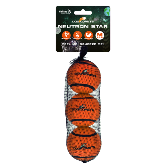 Dog Comets Tennisbal Met Pieper Neutron Star M Oranje (3-pack)