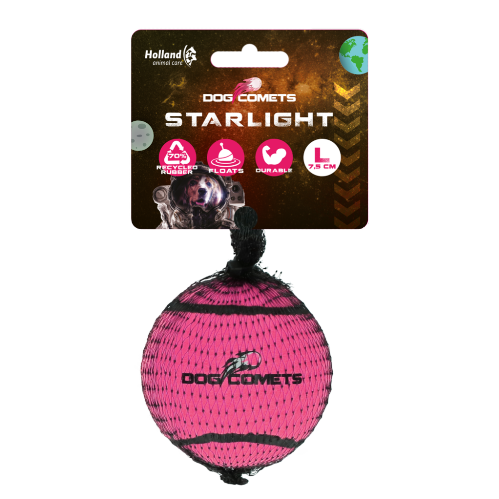 Dog Comets Tennisbal Starlight L Roze