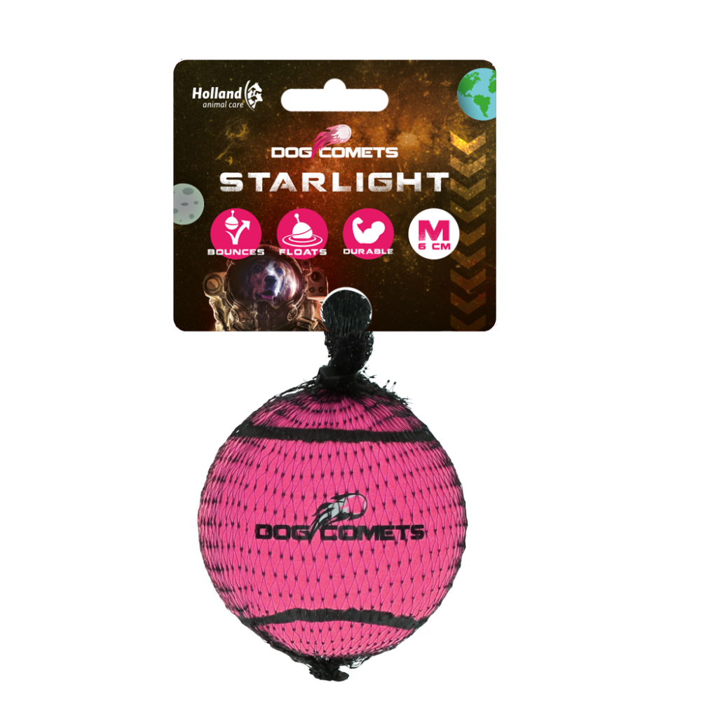 Dog Comets Tennisbal Starlight M Roze
