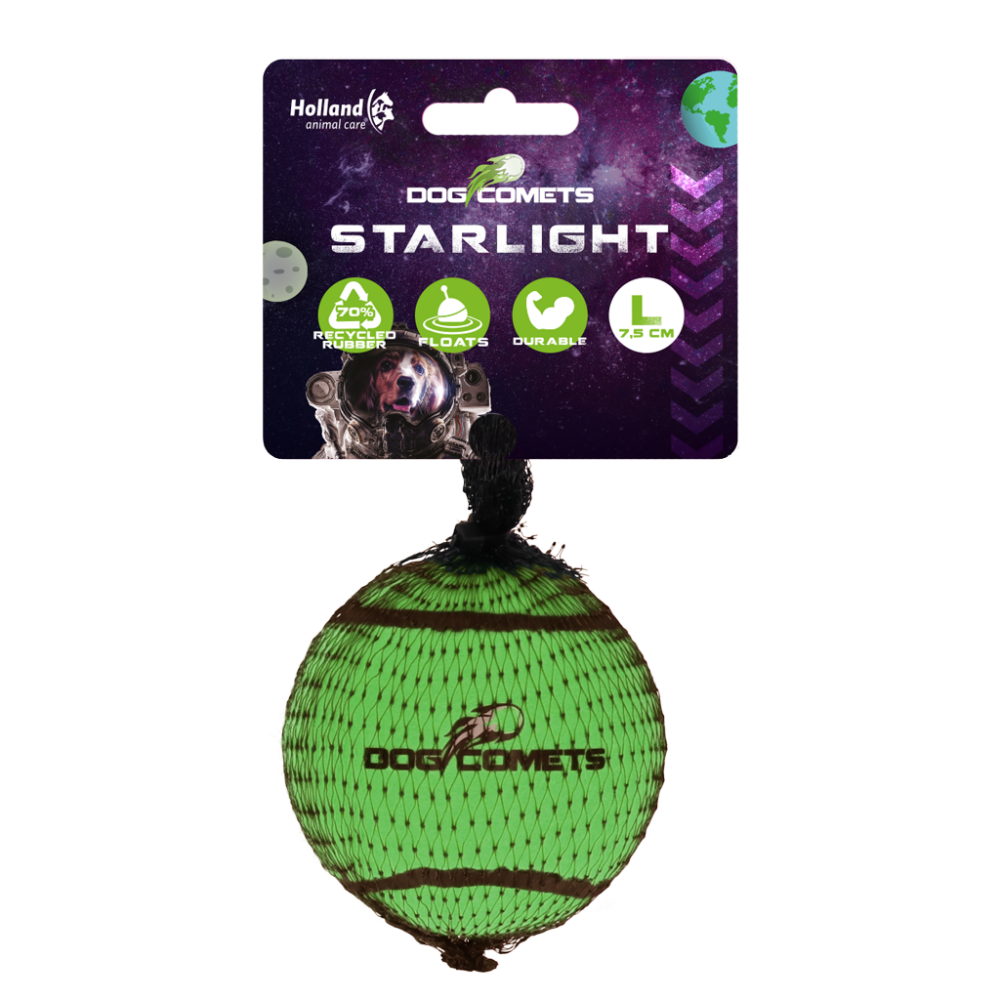 Dog Comets Tennisbal Starlight L Groen