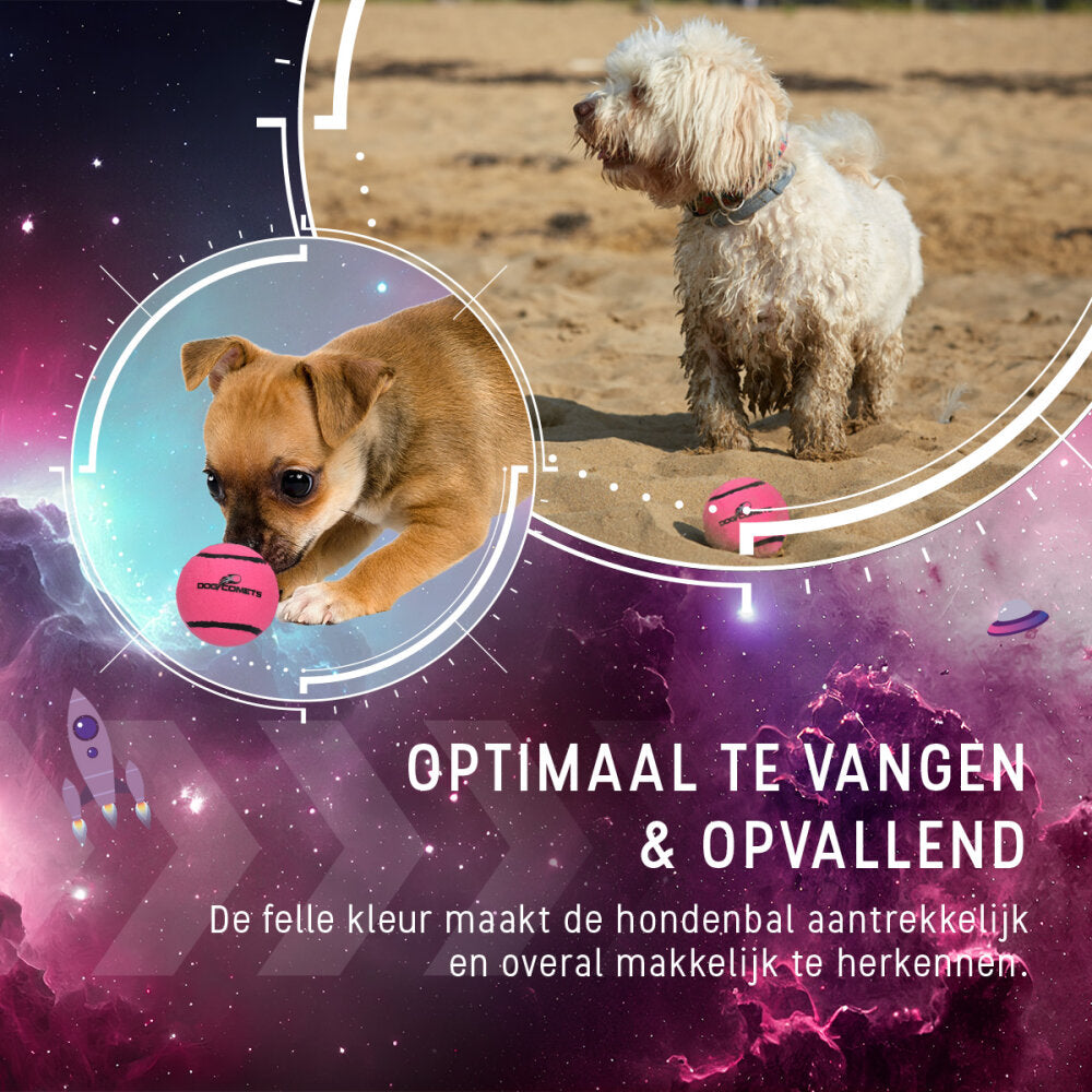 Dog Comets Tennisbal Starlight S Roze (3-pack)