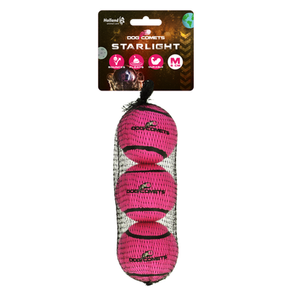 Dog Comets Tennisbal Starlight M Roze (3-pack)