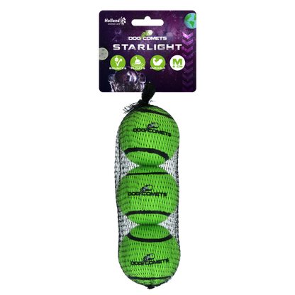 Dog Comets Tennisbal Starlight M Groen (3-Pack)