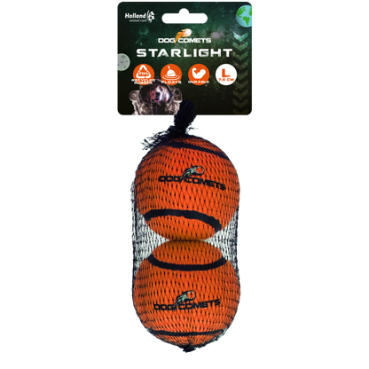 Dog Comets Tennisbal Starlight L Oranje (2-pack)