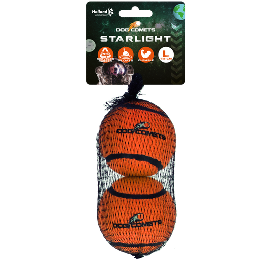 Dog Comets Tennisbal Starlight L Oranje (2-pack)