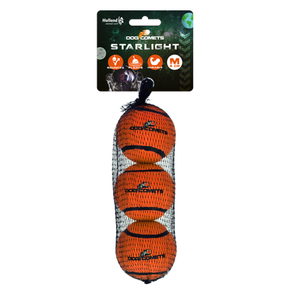 Dog Comets Tennisbal Starlight M Oranje (3-Pack)