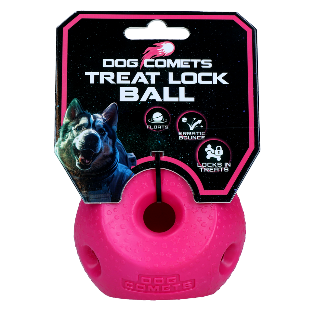 Dog Comets Treat Lock Ball Roze