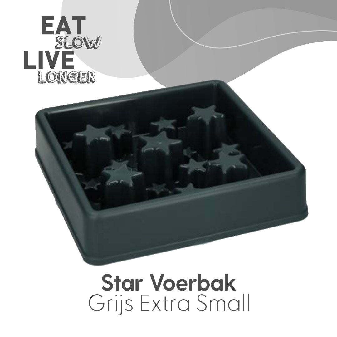 Eat Slow Live Longer Star Grijs XS