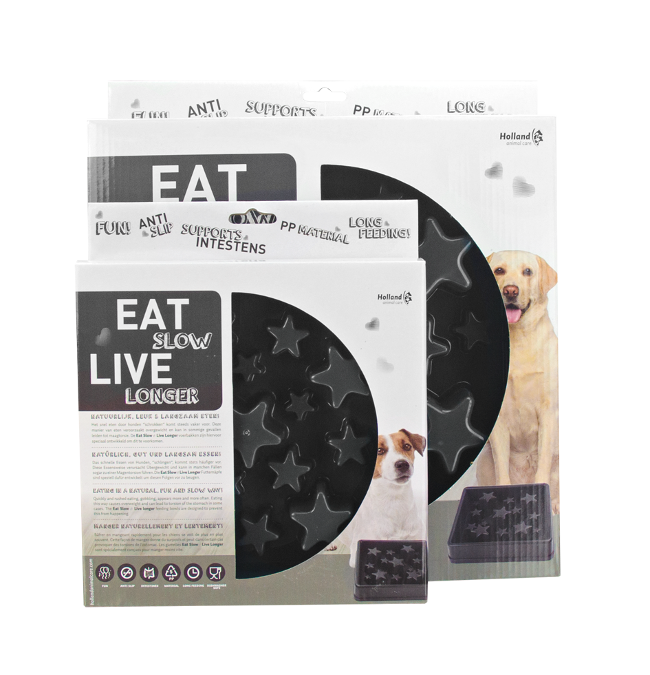 Eat Slow Live Longer Star Grijs S