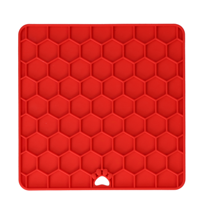 Eat Slow Live Longer Lick Mat Honeycomb Rood